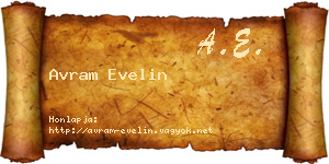 Avram Evelin névjegykártya